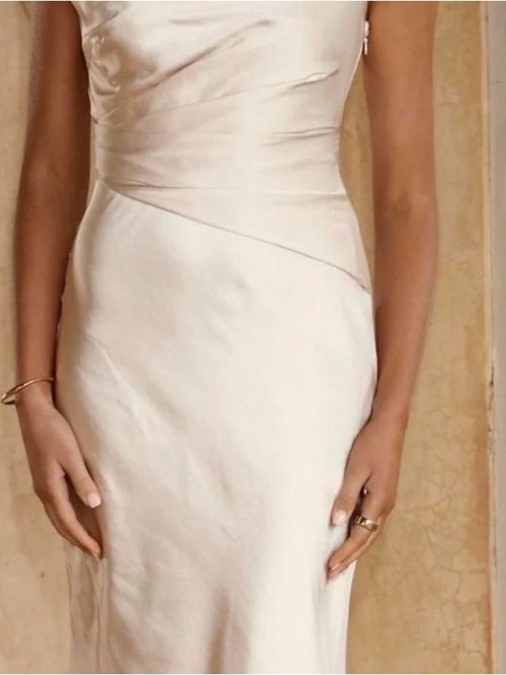 Satin Cream Maxi Slip Dress